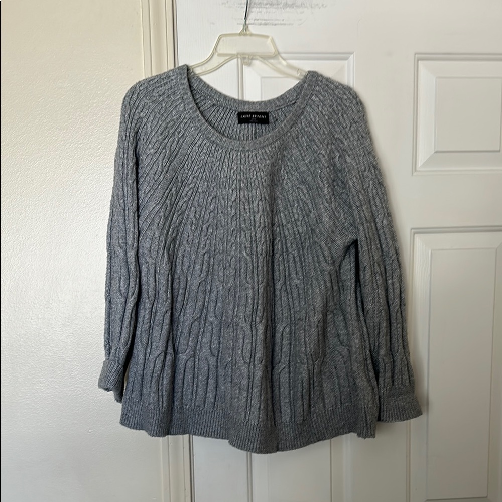 Lane Bryant Gray Cable Knit Sweater